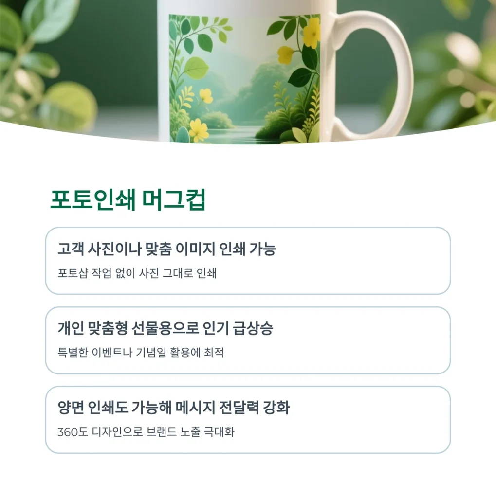 포토 머그컵 주문제작 모임 단체선물 추천