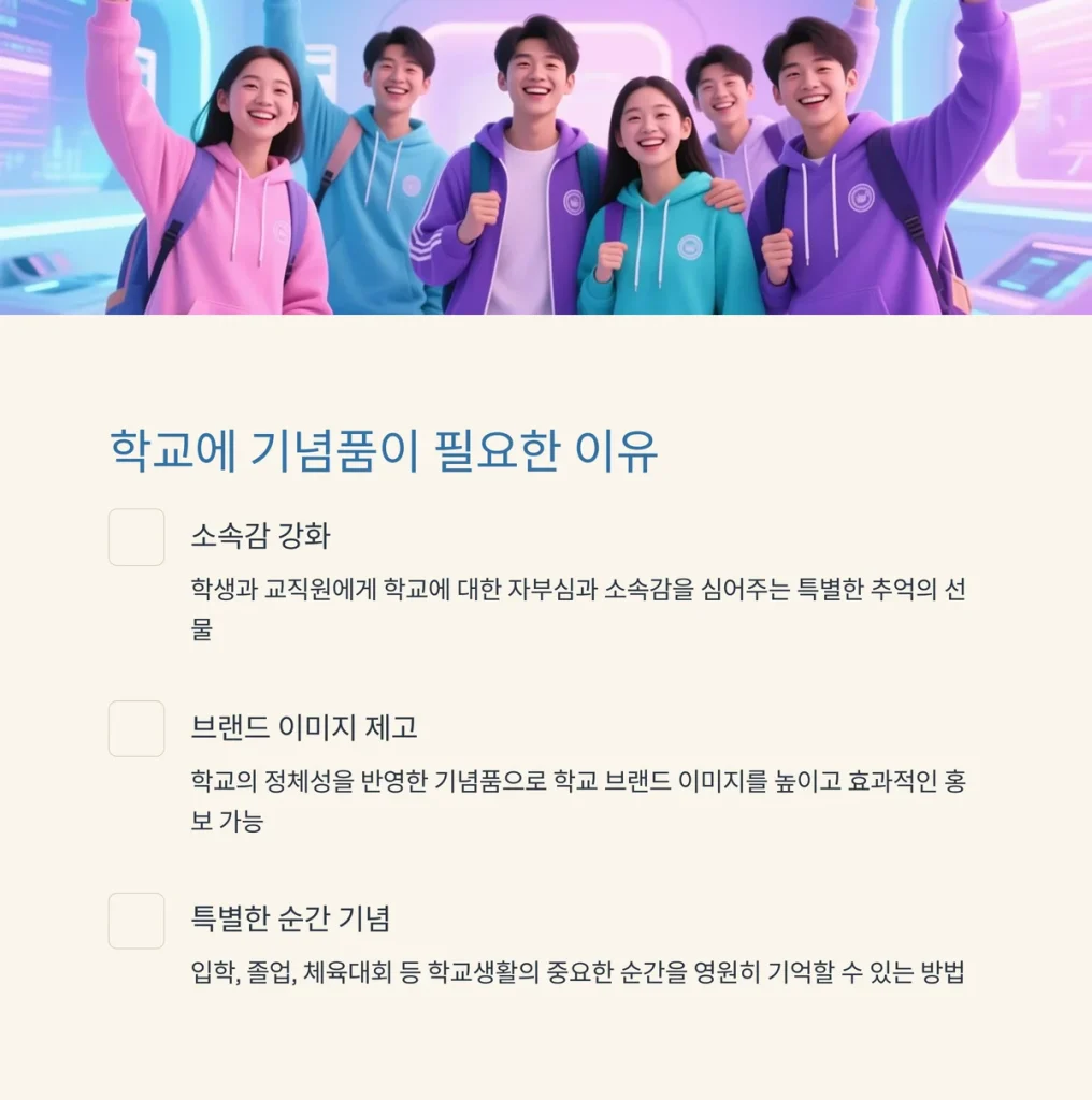 학교 기념품 제작 학생 단체선물