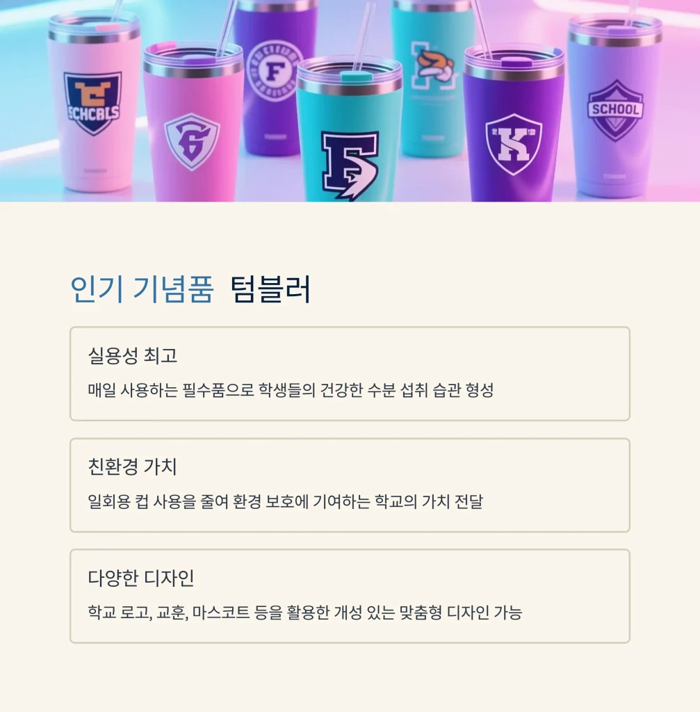학교 기념품 제작 텀블러 굿즈 제작