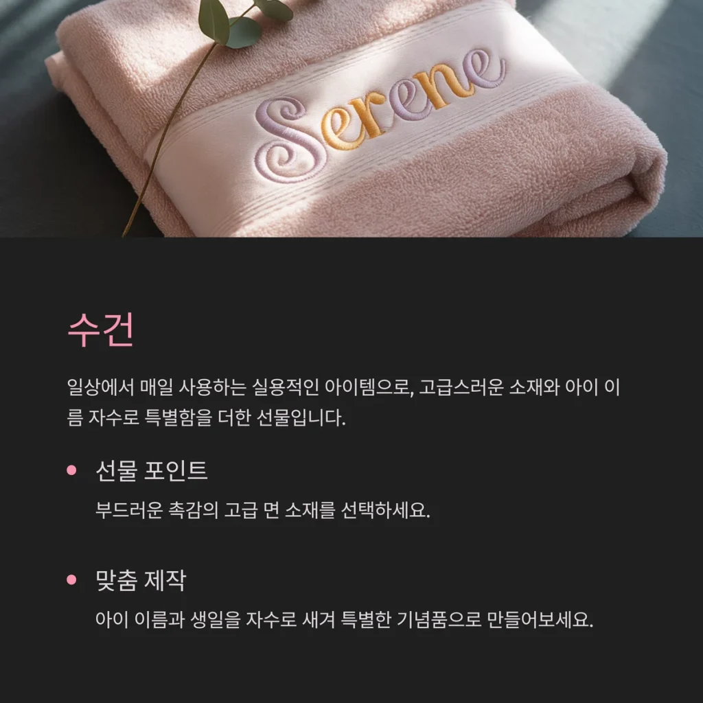 돌잔치 답례품 돌답례수건 소량제작