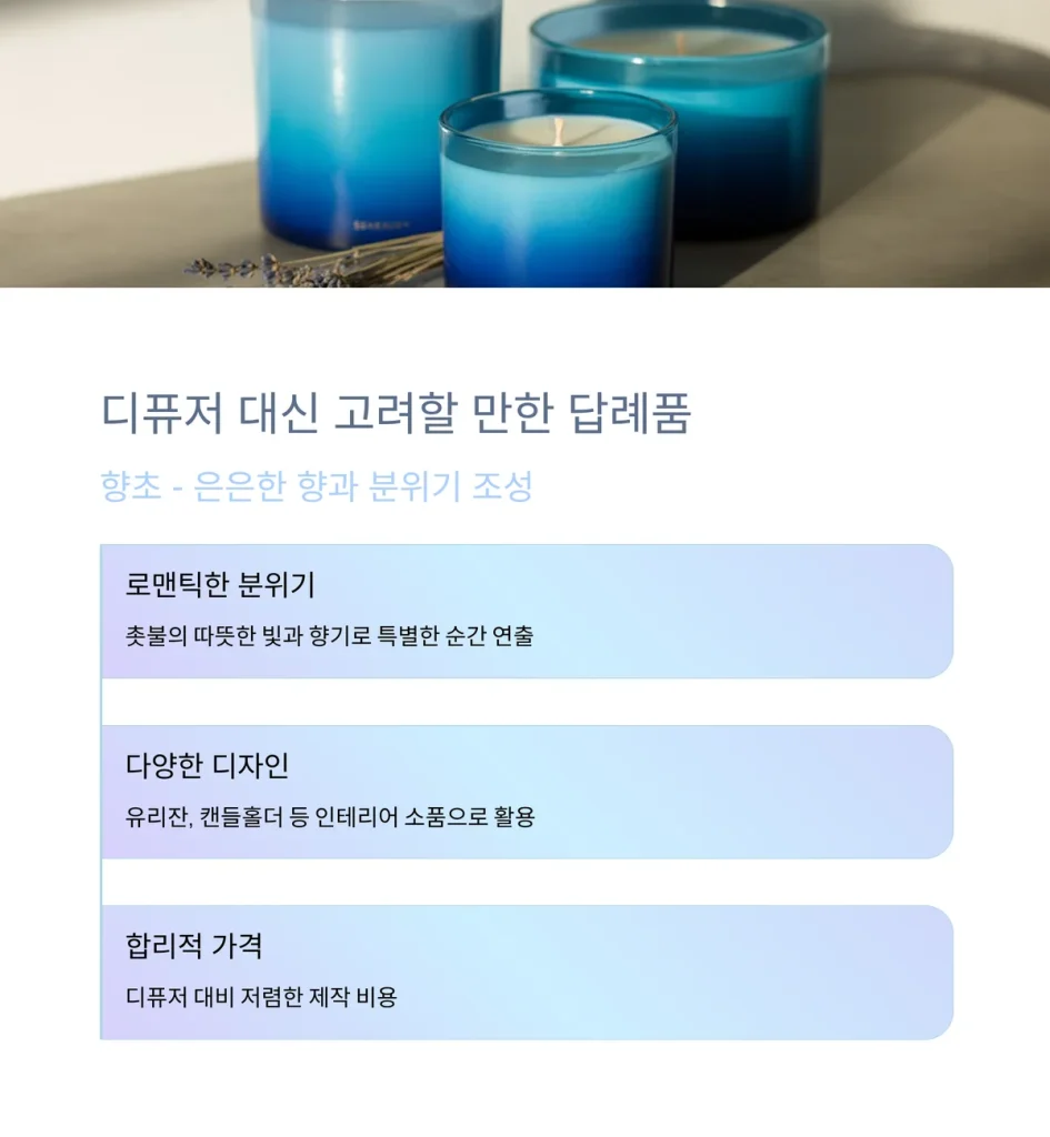 디퓨져답례품제작 향초 답례품 캔들 단체선물 포장