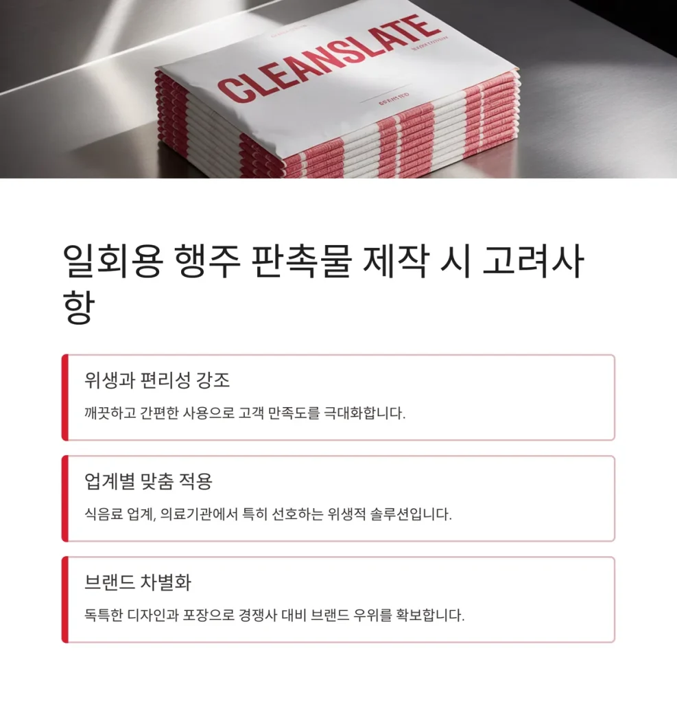 행주 판촉물 제작 일회용 행주 동전 행주