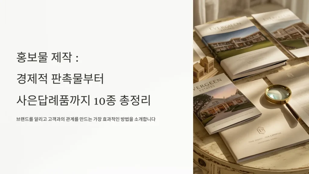 홍보물 제작 저가 판촉물 특이한 홍보물품 추천