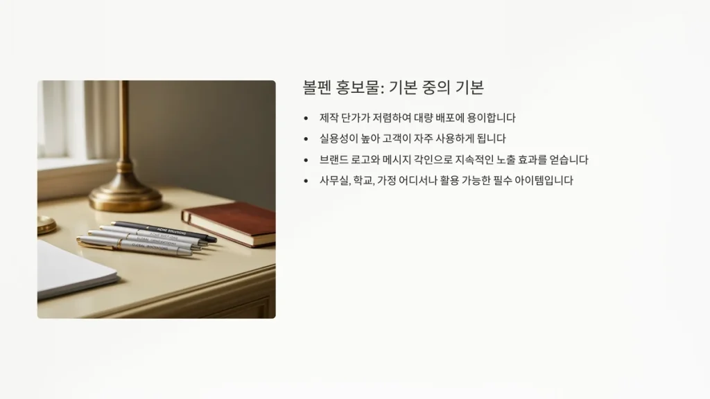 홍보물 제작 저렴한 판촉물 추천 볼펜 대량제작