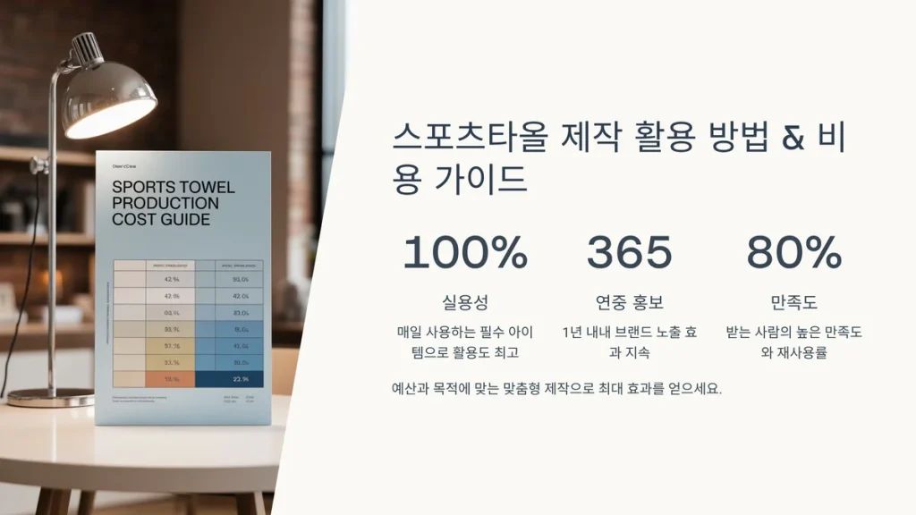 스포츠타올 제작 방법 업체 추천
